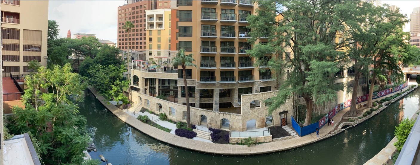 This is another view of the river walk from a hotel room
